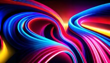 Wavy Abstract Colorful Lines Background For Wallpaper And Graphic Design