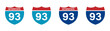 Interstate 93 highway vector signs