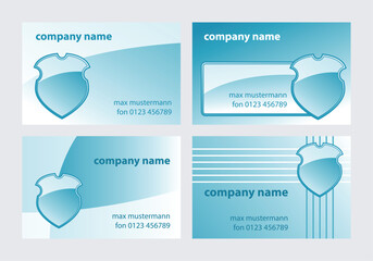 Sticker - business card templates with shield