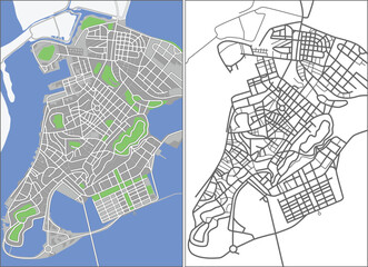 Poster - Illustration city map of Macao in vector.