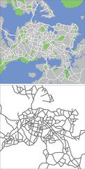Poster - Illustration city map of Auckland in vector.
