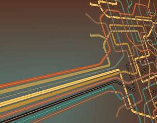 Poster - Abstract editable vector background of a subway map