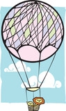 Fototapeta Dziecięca - Two lions in a large balloon.