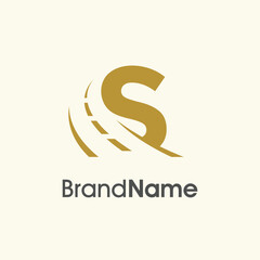 Simple Elegant Initial S Road Way Logo