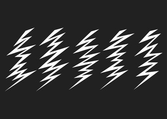 Poster - Various lightning vector sets. Lightning pattern set