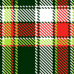 Wall Mural - Seamless checkered red green white pattern