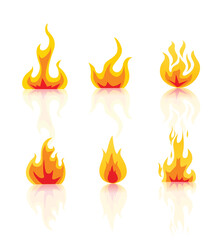 Wall Mural - Fire Icons set vector
