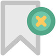 An icon of cancel bookmark designed in vector format 