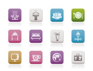  Hotel, motel and holidays icons - vector icon set