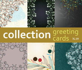 Wall Mural - collection greeting cards