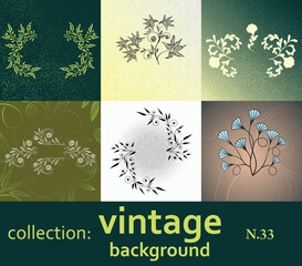 Wall Mural - collection vintage background