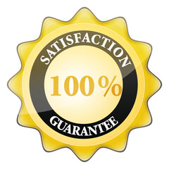 Poster - illustration of 100% satisfaction guaranteed sign