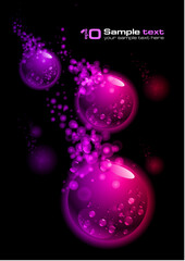 Poster - Abstract vector glowing background. For your design. Bubbles.