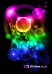 Poster - Abstract vector glowing background. For your design. Bubbles.