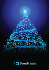 Poster - Abstract vector eps10 glowing background. Christmas tree.