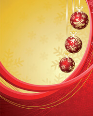 Sticker - elegant christmas background with baubles. vector