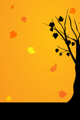 Canvas Print - illustration of autumn card