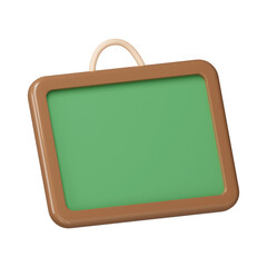 Poster - 3d blackboard. minimal school icon. isolated on background, icon symbol clipping path. 3d render illustration