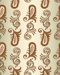 Canvas Print - vector seamless paisley pattern. 4 clipping masks