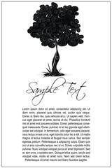 Sticker - illustration of tree with sample text