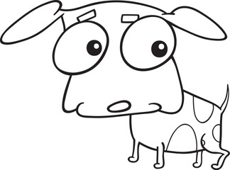 Wall Mural - cartoon illustration of cute little doggy for coloring book