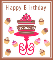 Sticker - happy birthday card