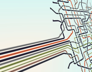 Poster - Abstract editable vector background of a subway map