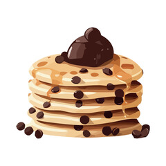 Sticker - Stack of homemade pancakes with syrup