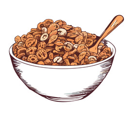 Wall Mural - A cereal in bowl with spoon