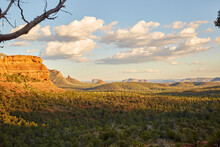 Western Landscape Scenery Image Near Sedona Arizona USA On A Sunny And Cloudy Day In Summer