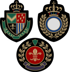 Canvas Print - classic royal emblem badge shield