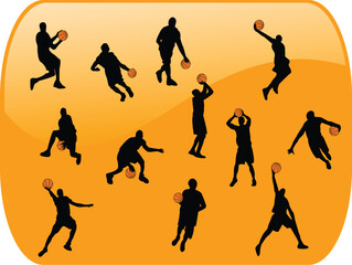 Wall Mural - basketball with background - vector