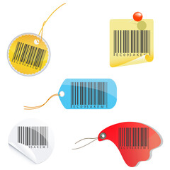 Poster - illustration of tag of barcodes on white background