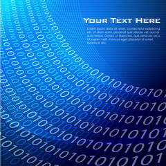 Poster - illustration of vector background with binary numbers