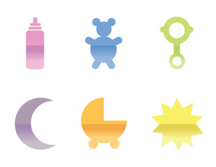 Wall Mural - Illustrations of different baby icons, that can be used as a symbol isolated over a white background