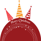 Fototapeta Big Ben - Christmas tree with colourful decoration. Vector illustration