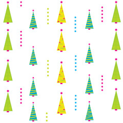 Canvas Print - Christmas tree with colourful decoration. Vector illustration