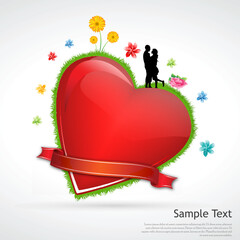 Wall Mural - illustration of valentine card on white background