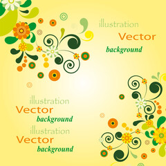 Poster - Vector Sun floral background. Illustration for your design