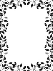 Wall Mural - Floral frame with a holly branch. Vector illustration.