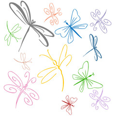 Wall Mural - An image of a dragonfly set.