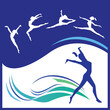 Vector illustration of silhouettes women gymnasts