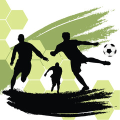 Wall Mural - vector illustration of soccer players