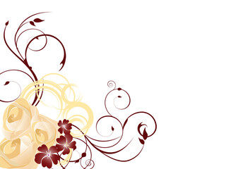 Wall Mural - vector eps10 illustration of white roses and floral elements