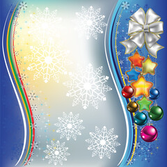 Wall Mural - christmas decorations with white bow and robbons