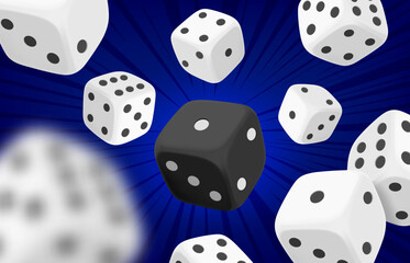 Aufkleber - Casino game concept with dice. 3d vector concept