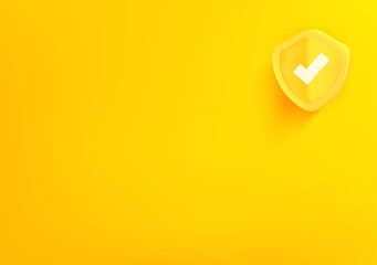 Aufkleber - Vector wallpaper with shield icon. 3d vector background with copy space