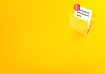 Aufkleber - Vector wallpaper with folder icon. 3d vector background with copy space