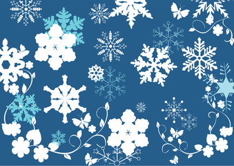 Poster - vector illustration of snowflake background