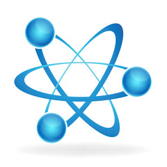 illustration of atom icon on isolated background